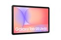 Grijze Samsung Galaxy Tab S10 Lite 5G, voorkant met gradiënt achtergrond.