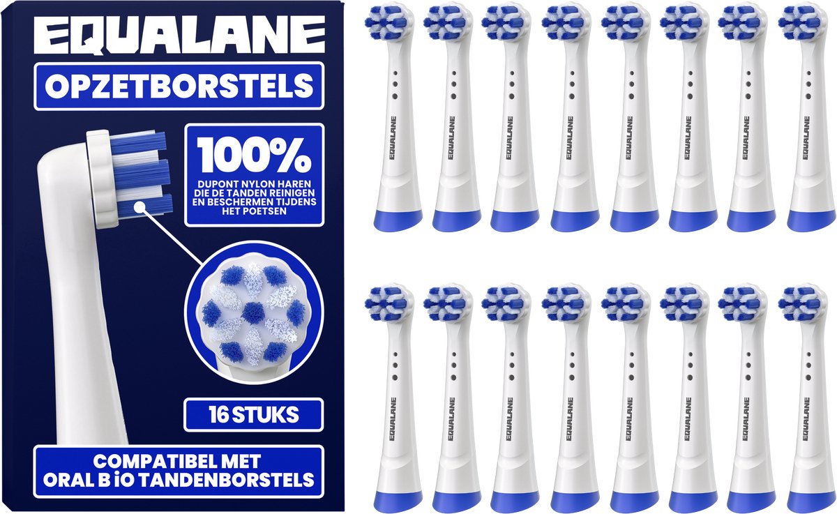 Opzetborstels geschikt voor Oral-B iO - Universele Opzetborstels - Normale Borstelharen - Wit - 16 Stuks