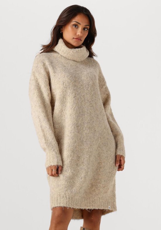 Robe simple en tricot bouclé 25-3 pour femme - Beige - Taille M