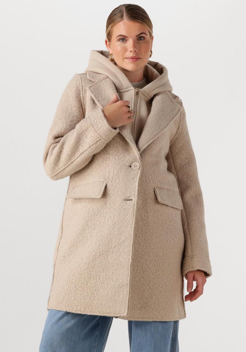 NUKUS Inna Jacket Boucle Jassen Dames - Winterjas - Beige - Maat XXL