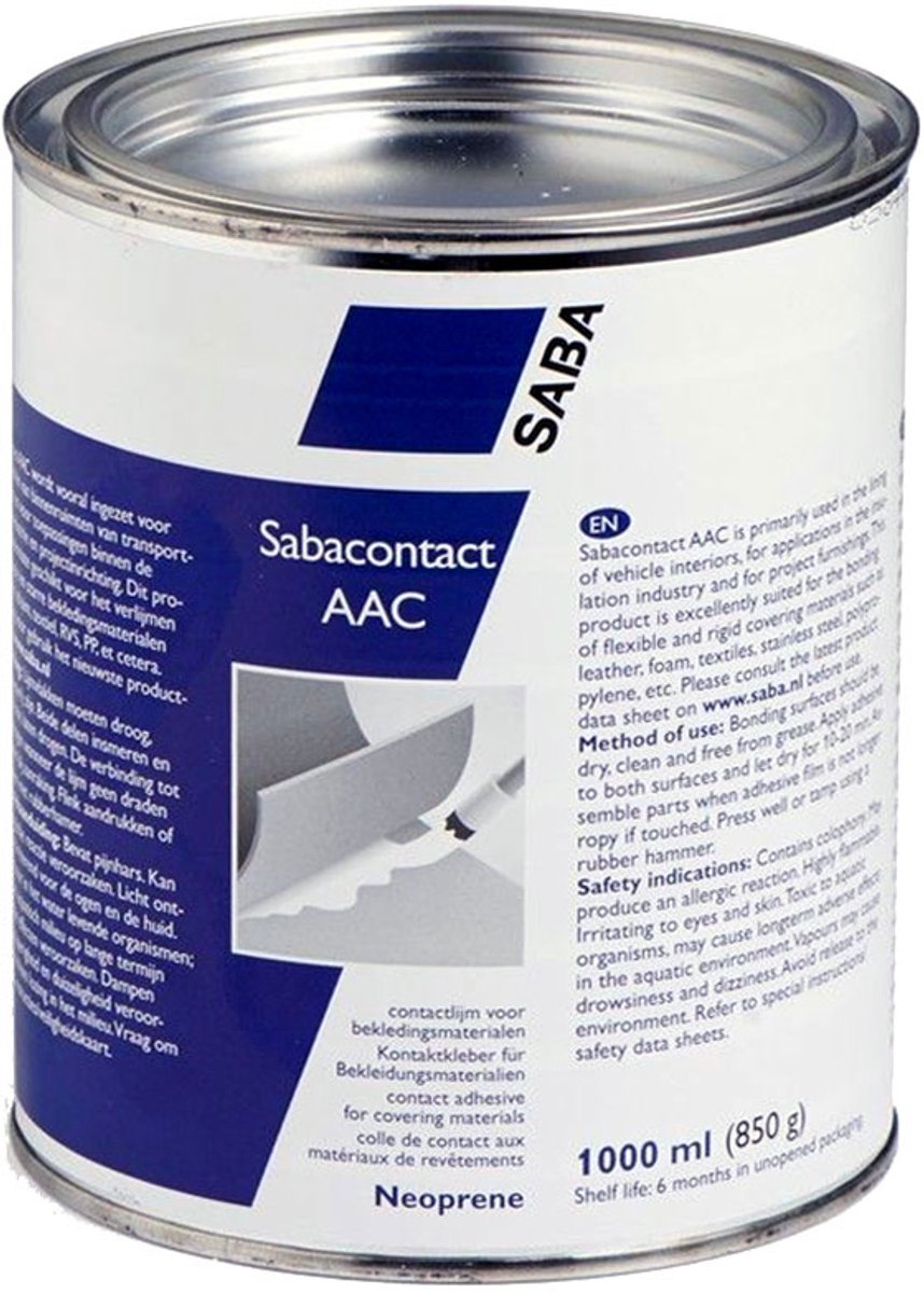 Saba AAC contactlijm 1L - Lijm voor zeildoek - afdekzeil - dekzeil