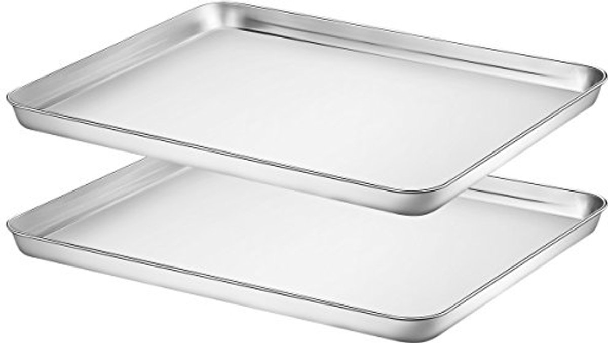 Bakplaten Set van 3 - Gezonde RVS Koekplaten voor Toaster Oven