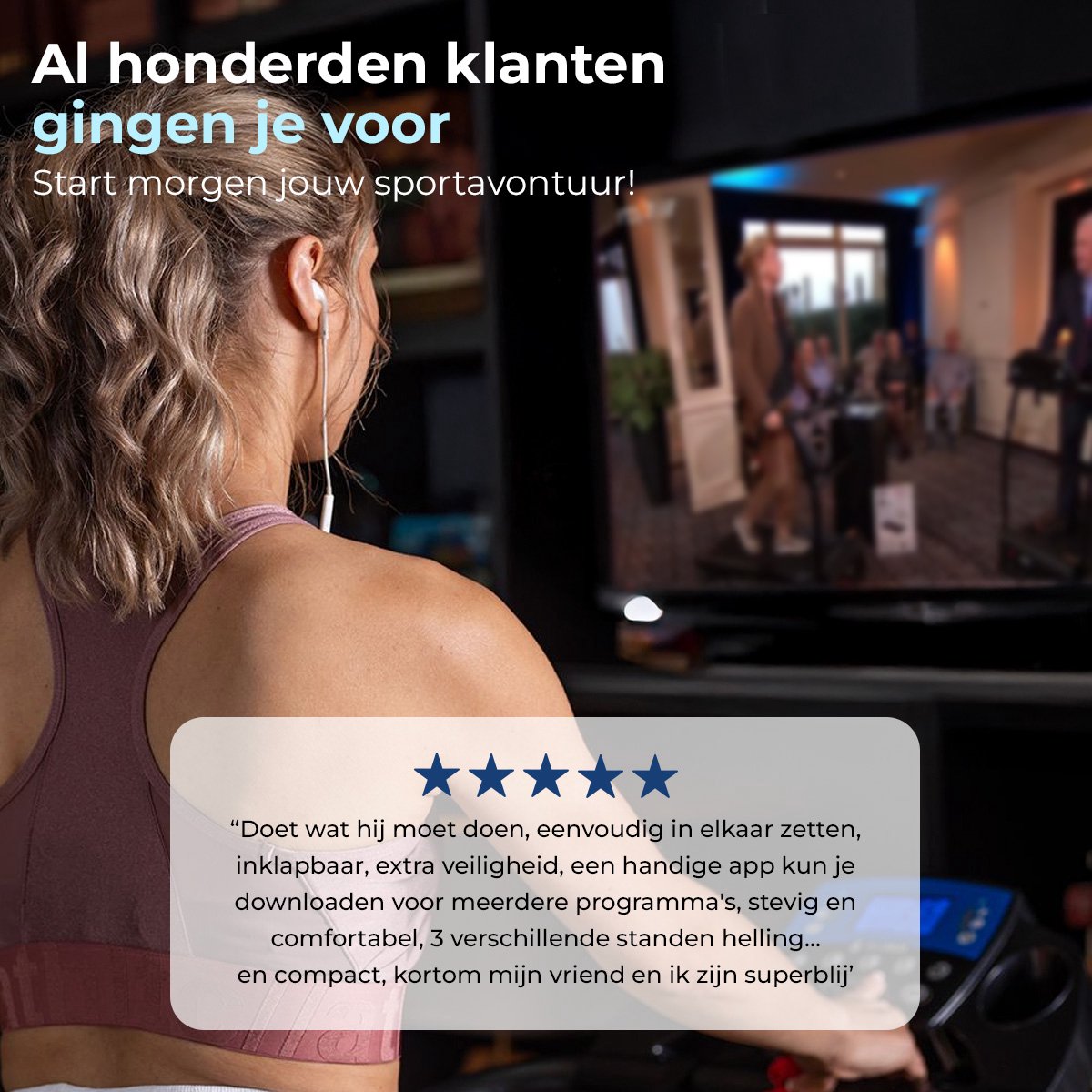 Afbeelding 2 van BluMill Loopband met Hellingfunctie - Loopband Inklapbaar - Bluetooth - Tablethouder - 12 programma's - max 10km/u