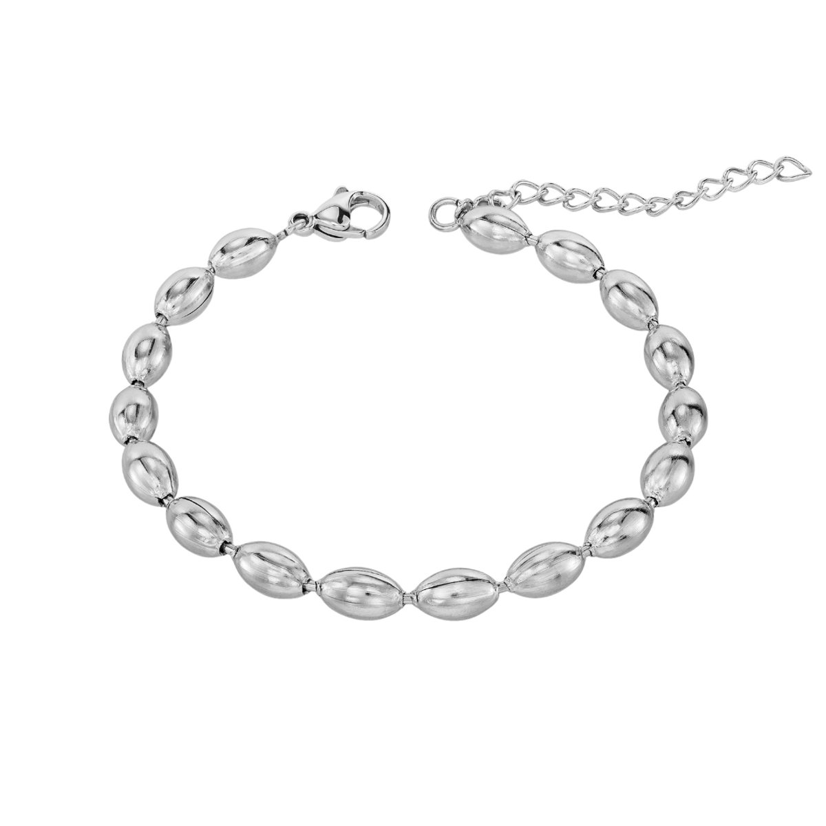 Traveller Armband - Dames - Edelstaal - Ovale Druppels - 17+4 cm - 181314