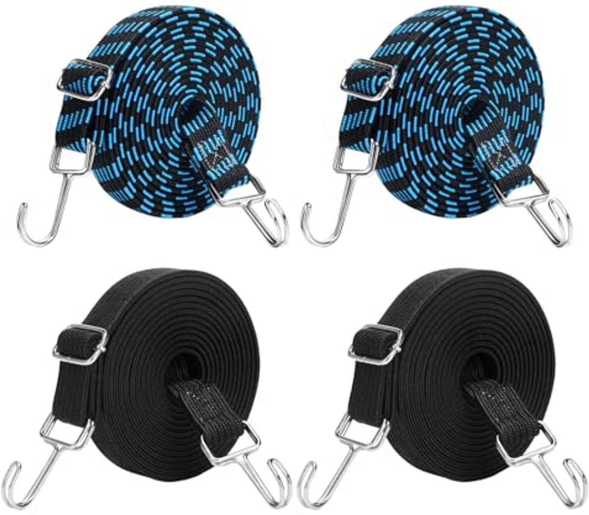 Verstelbare spanrubber met haken - Expander spanbanden voor bagagespanner - 100 cm en 200 cm