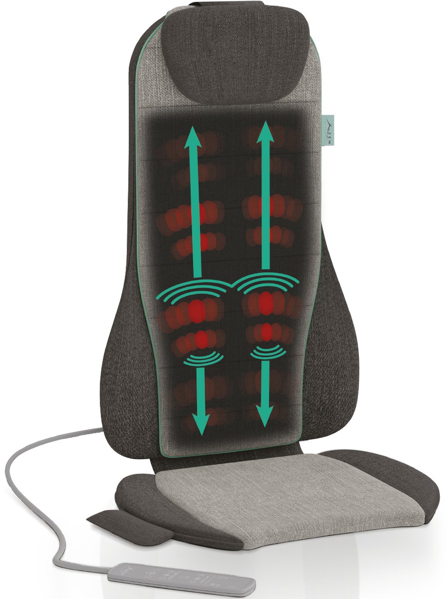 Bol.com Olympus - ZEN - Shiatsu Rollende en Percussie Massagestoel voor ontspanning - rug - met SiliComfort gel - met kalmerende... aanbieding