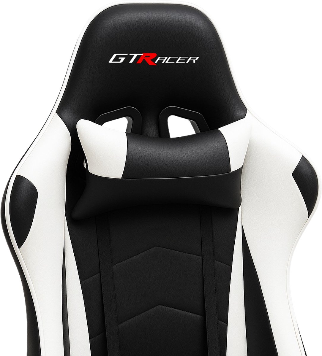 GTRacer Pro - Game Stoel - Gaming Stoel - Ergonomische Bureaustoel - Gamestoel - Verstelbaar - Gaming Chair - Zwart / Wit – foto 5