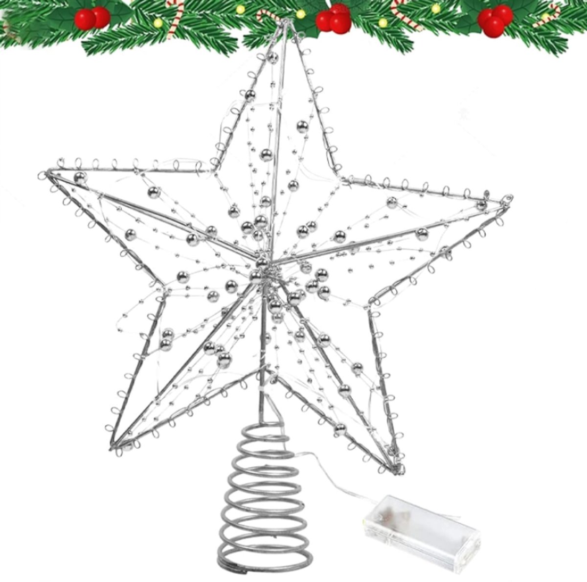 Kerstboom Piek Ster Met LED Verlichting,Kerstversieringen