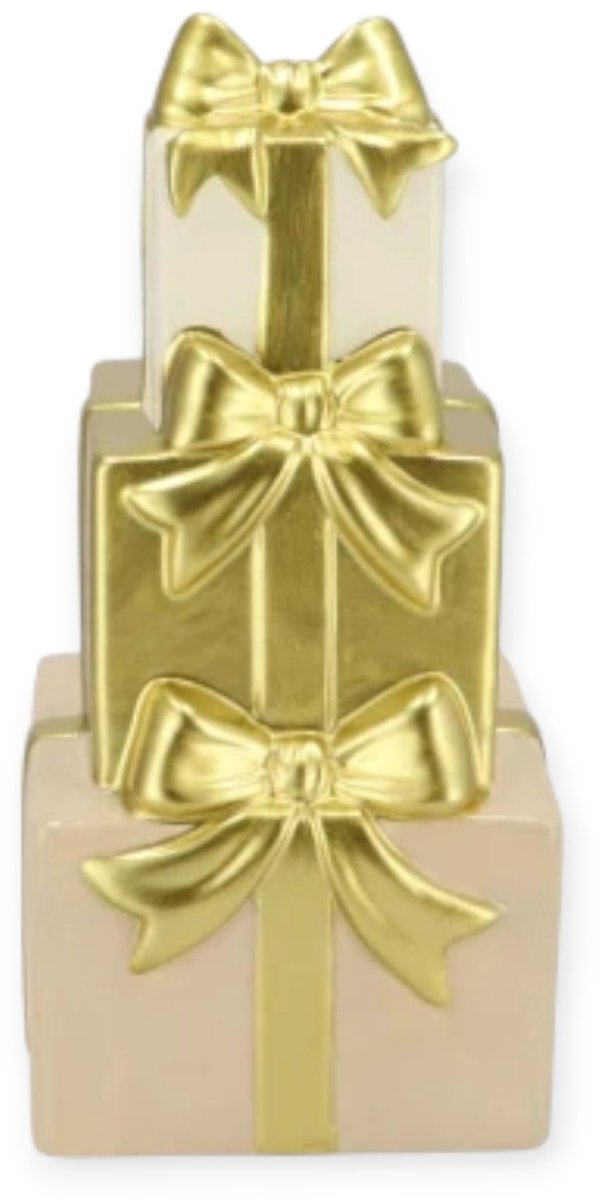 DK design Daan Kromhout - Vaas - Cadeautjes Vaas - Keramiek - 10×21 cm - Sand/Gold - Creme /Goud Goud;Creme