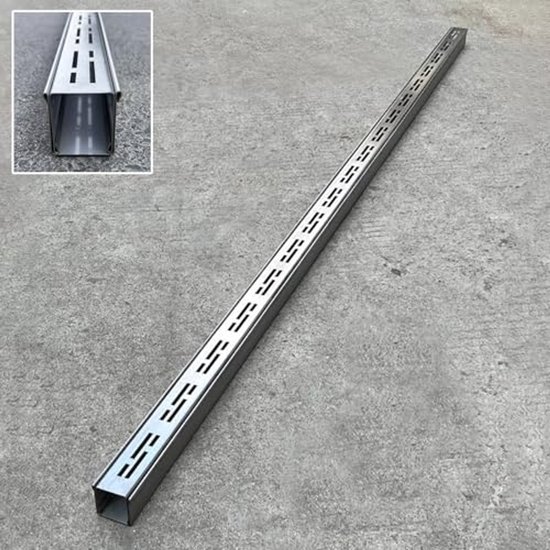 Gouttière fine en acier inoxydable pour drainage des tranchées - Drainage efficace de l'eau pour Jardin et terrasse