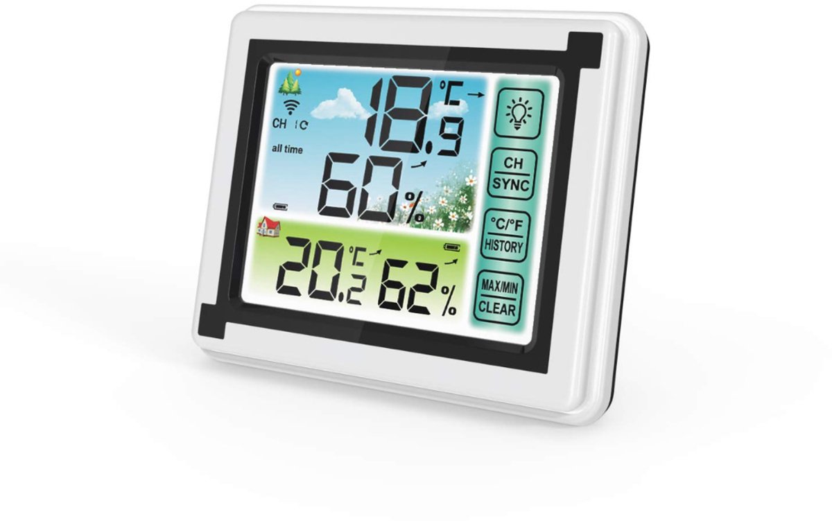 Weerstation Binnen en Buiten - Hygrometer Draadloos - Luchtvochtigheidsmeter