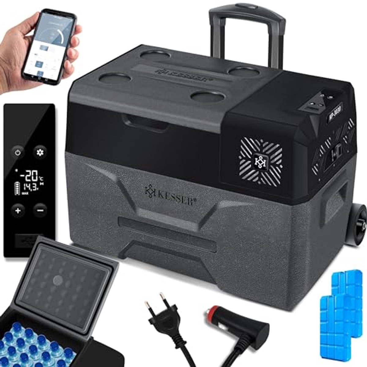 Elektrische Koelbox met APP-bediening - 30 Liter Vriezer voor Auto, Vrachtwagen, Boot en Kamperen - Tot -20°C