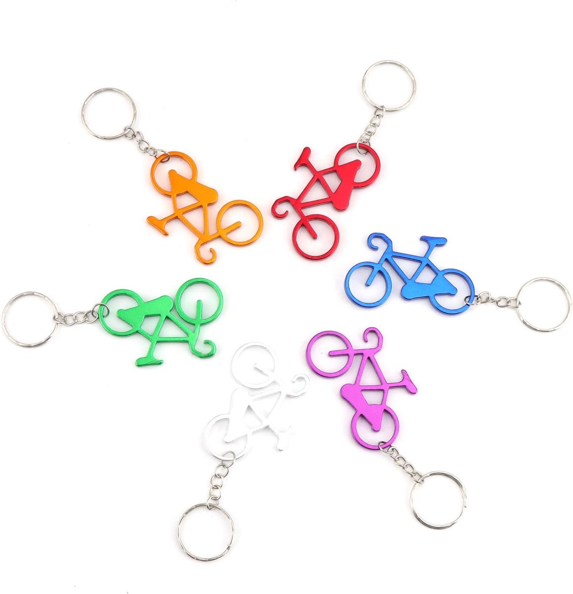 24pcs Beer Bottle Opener Bag Keychain - Fiets - Bar - Kleine Drank Sleutelhanger Ring