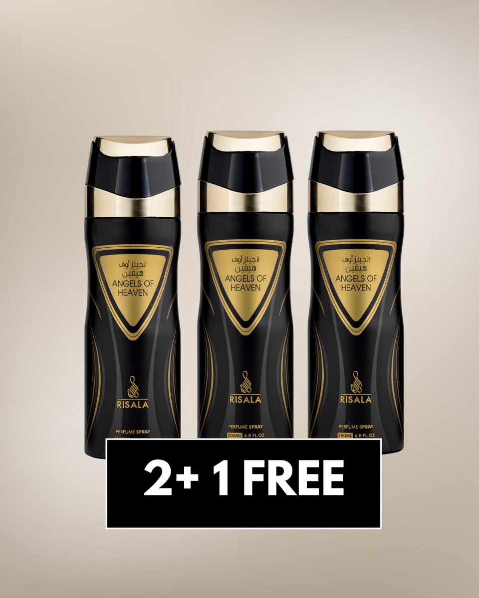 Angels of Heaven by Risala – 200ml x3 Perfume Deodorant Spray – Long Lasting Arabic Oriental Fragrance from Dubai – Floral, Powdery, Amber & Musk Scent
