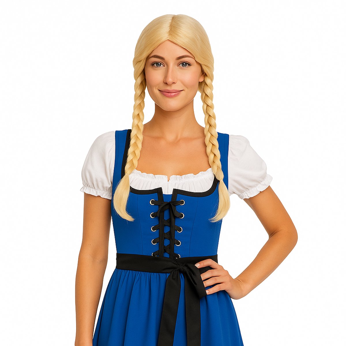 Blonde vlechten pruik dames – Oktoberfest – Verkleedfeest / Themafeest / Carnaval – Eén maat