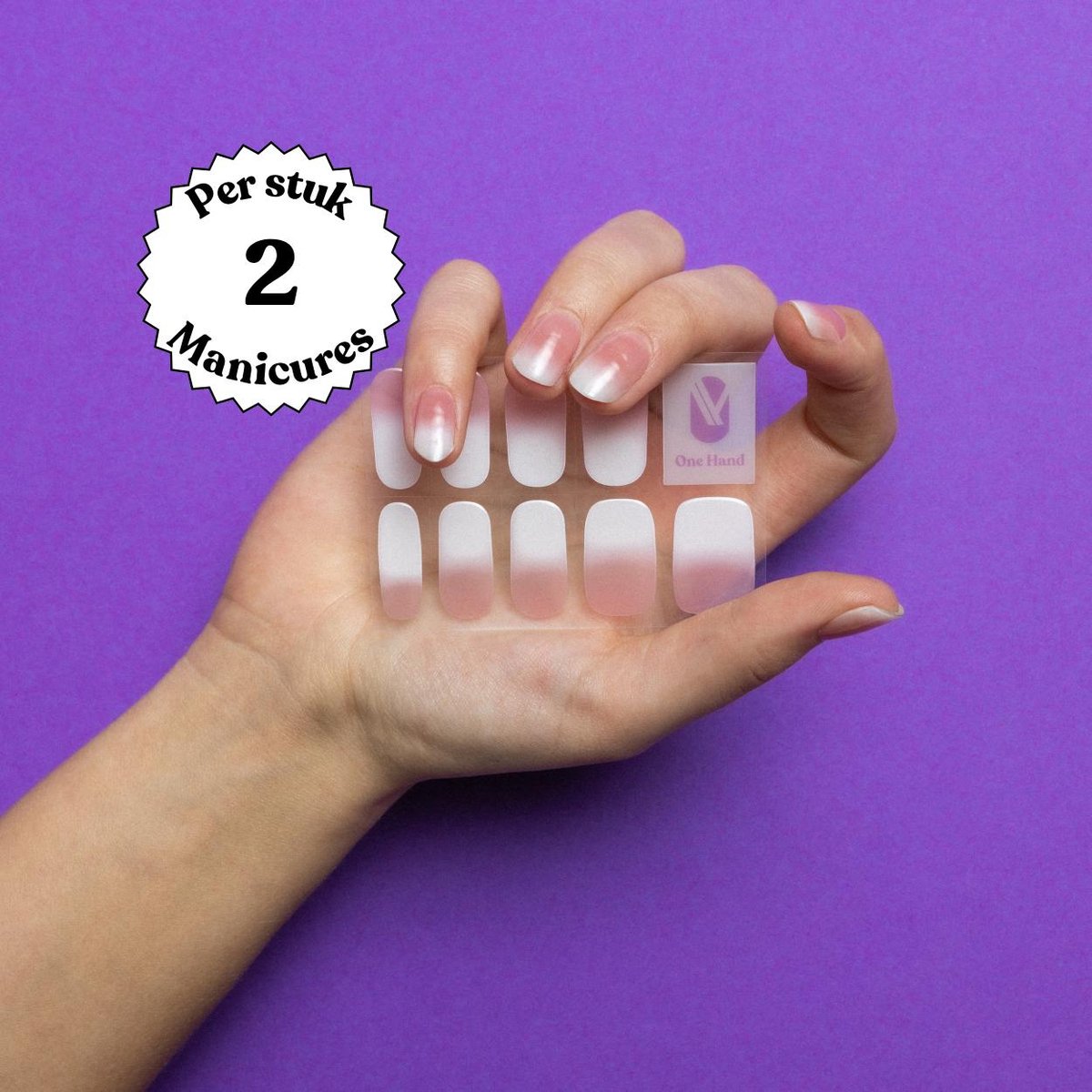 Maniac Nails Gellak Stickers – Timeless French – 28 stickers voor 2 manicures – 14+ dagen zonder chippen – Uitharden met UV-lamp – French manicure Gel Nagelstickers – Gel Nail Wraps