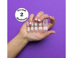 Maniac Nails Gellak Stickers – Timeless French – 28 stickers voor 2 manicures – 14+ dagen zonder chippen – Uitharden met UV-lamp – French manicure Gel Nagelstickers – Gel Nail Wraps