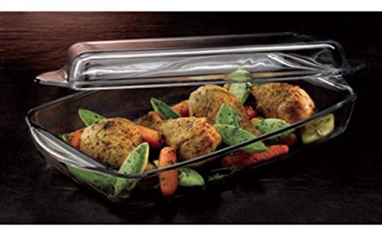 Vershoud/ovenschaal Met Glazen Deksel, Hittebestendig Glas En Siliconen 750 Ml 00044247
