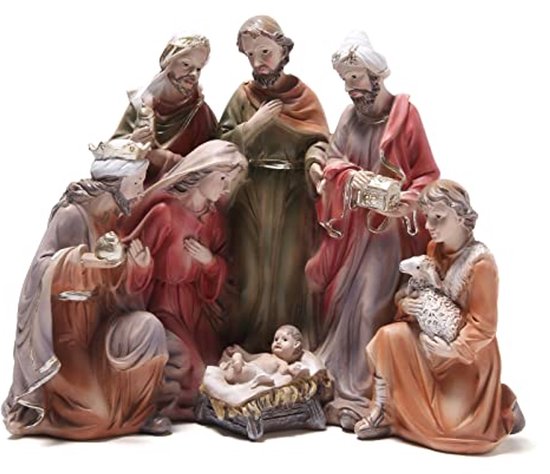 Kerststal Set 7,75 inch voor Kerstmis - Decoratieve Beeldjes van de Heilige Familie met Koningen en Schapenherder