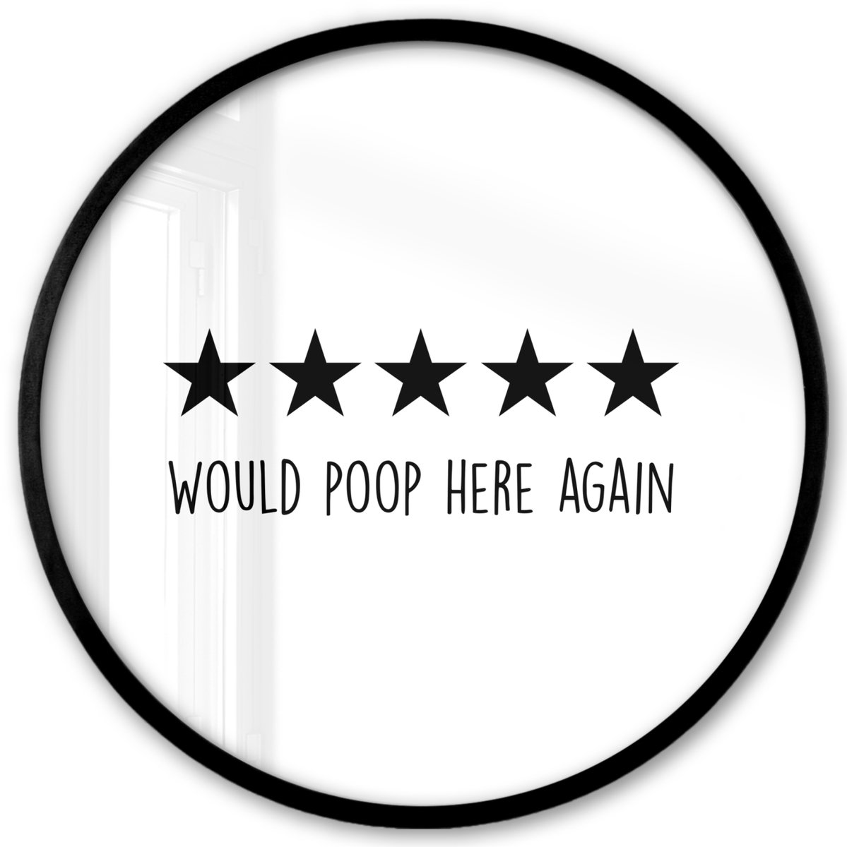 FrameYourWall Poster in lijst Rond - Fotolijst 40x40 cm - Posters - Spreuken - Would poop here again - Zwart - Quote - Ronde posterlijst zwart - Decoratie - Wanddecoratie woonkamer - Muurdecoratie slaapkamer Review