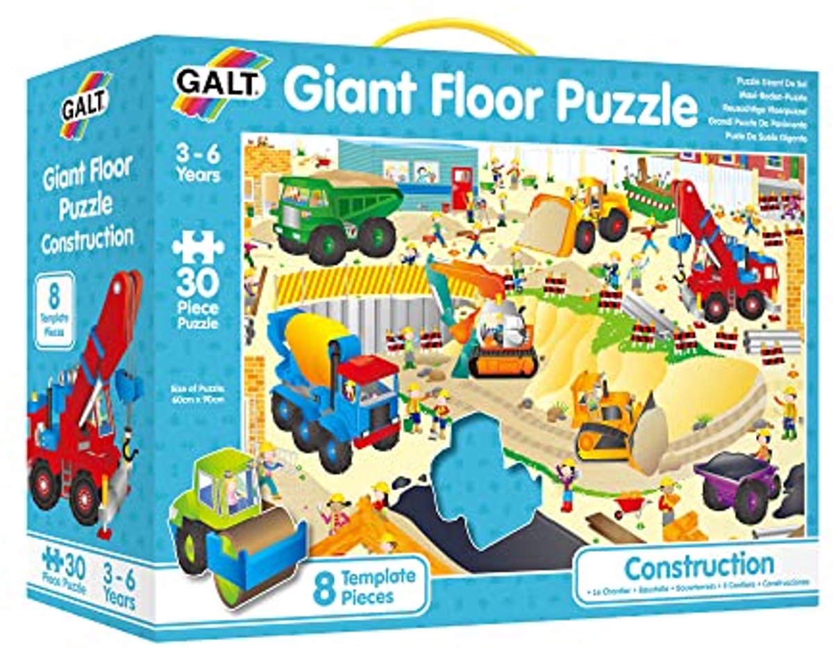 Giant Floor Puzzle - Bouwplaats - Grote Vloerpuzzels voor Kinderen van 3 Jaar en Ouder