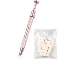 YUBBI Nagelspons Grijper - Gradient Ombre Nagelsponzen - Mini Sponges - Metalen Nail Art Tool - Inclusief 25 Sponsjes - Rose Gold