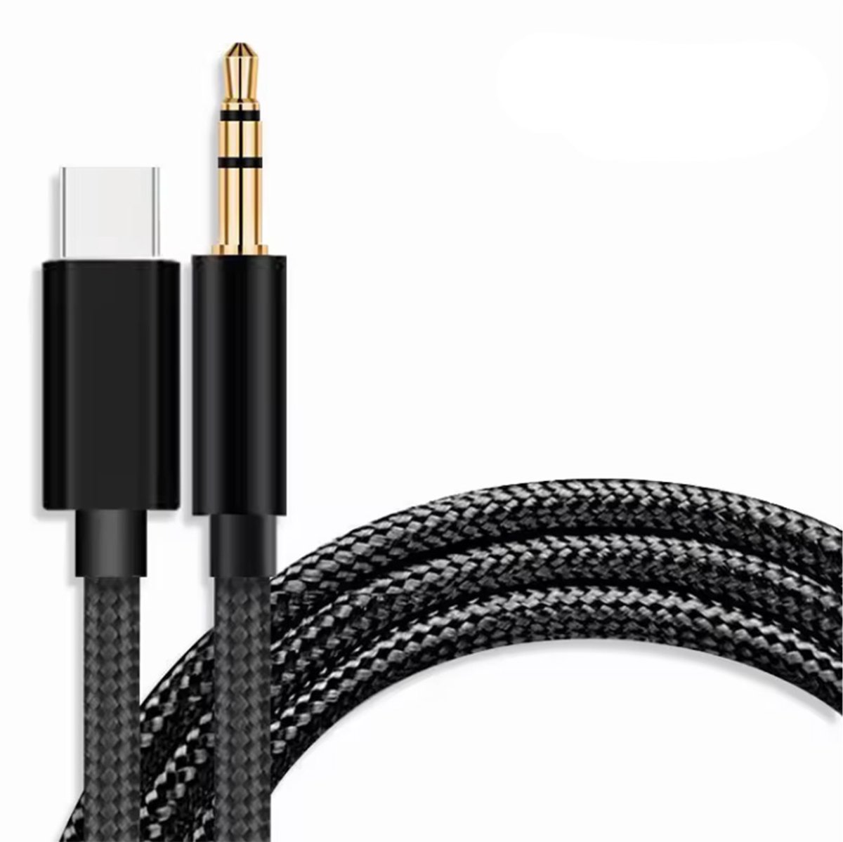 USB-C naar AUX - 3.5mm Jack naar USB-C - Audio kabel - Telefoonkabel - Zwart - 1 meter - CHPN