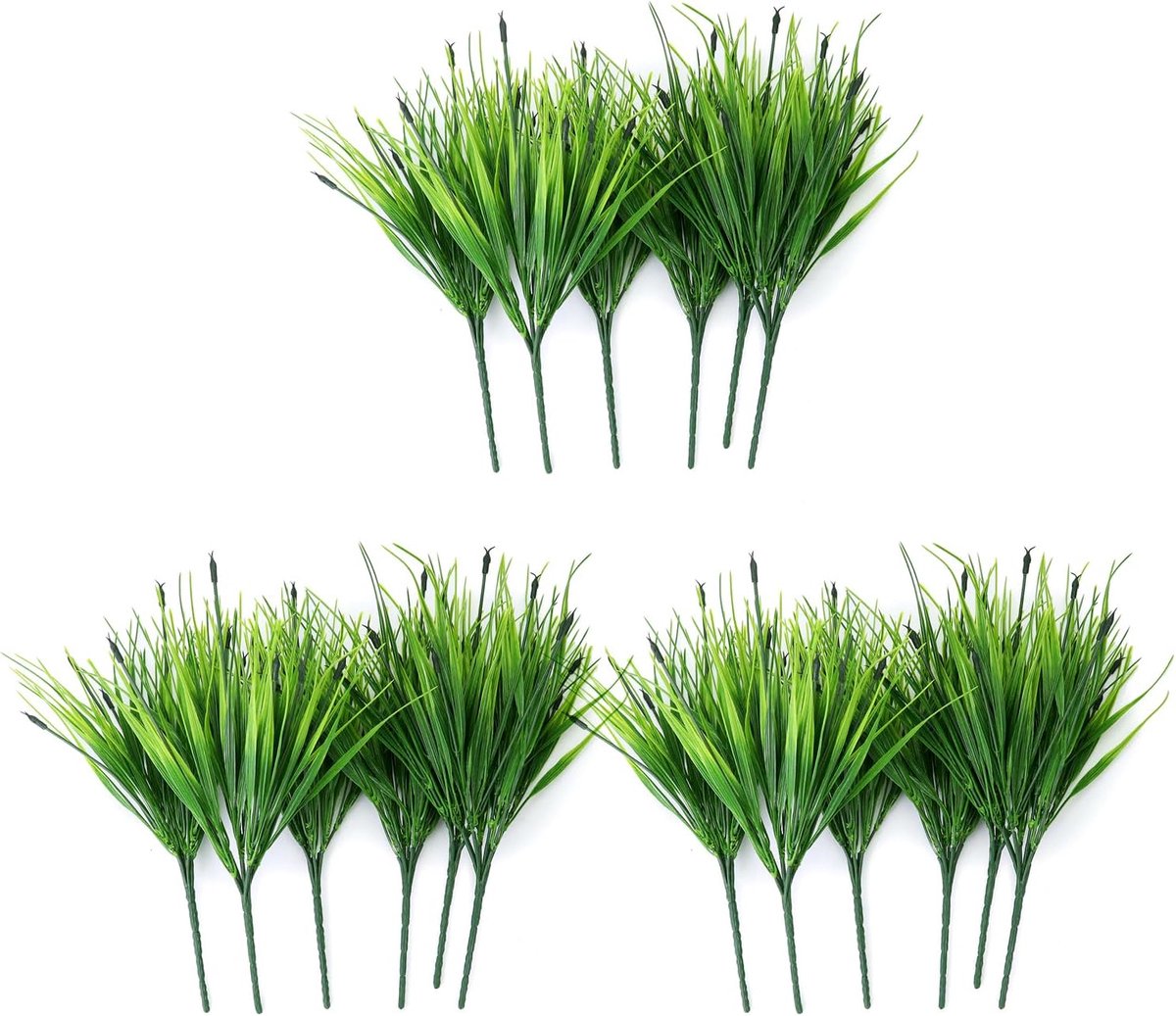 Famanu - 18 Bundels Kunstgras Kunstplanten Decoratie Groen UV-bestendig voor Binnen Buiten Thuiskantoor (30-40 cm)