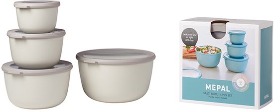 Mepal Cirqula set 4 parts Fresh keeper - 500, 1000, 2000, 3000 ml - Nordic white
