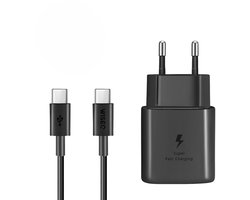 WiseQ USB C Snellader geschikt voor Samsung met 2 meter kabel - 25W Snellader - Zwart