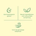 Iconen: dermatologisch getest, ingrediënten van natuurlijke oorsprong, voor de gevoelige babyhuid.