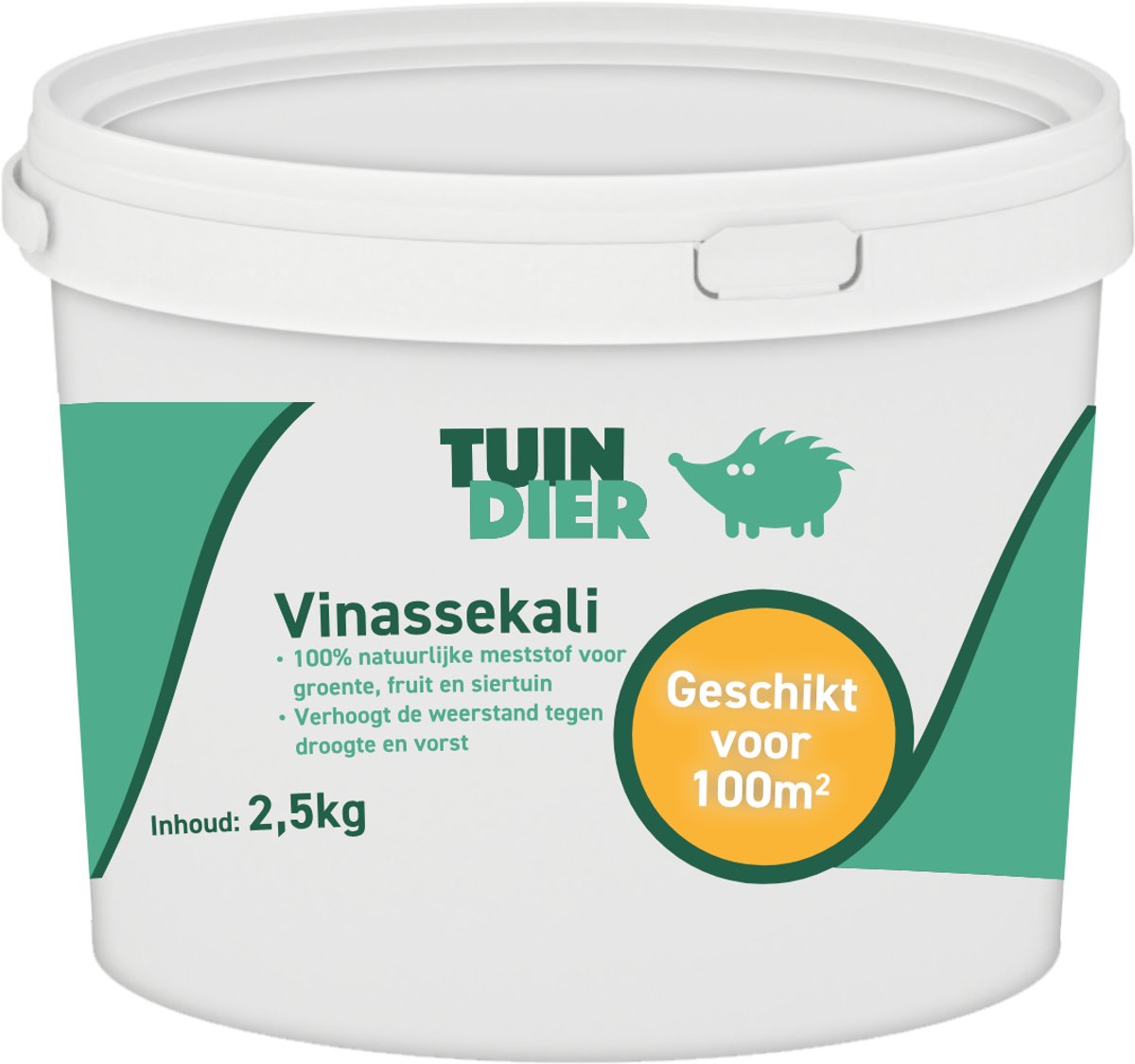 Vinassekali | TUIN-DIER® | Vinasse meststof | 100% natuurlijk | Kalium meststof | Kalium mest | In handige bewaaremmer | 2.500 gram | 2,5 kilogram