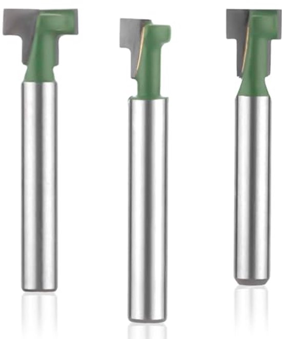 3pc Keyhole Router Set, 1/4 Inch Shank T-Slot Cutter Set Milling Bit ...