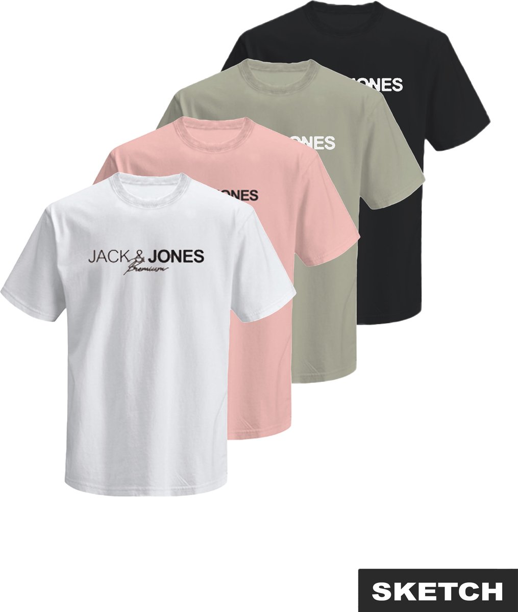 JACK&JONES - JPRBLANEO SS TEE FST 4PK MP - Heren - T-shirts