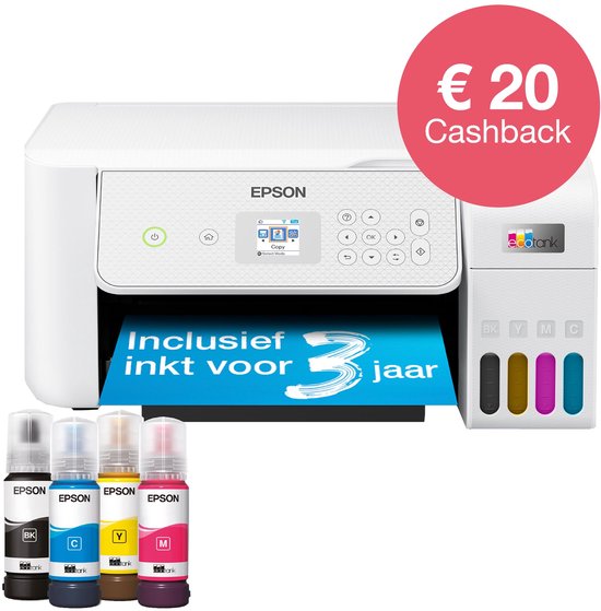 Epson EcoTank ET-2876 - All-in-One Inkttank Printer - Inclusief tot 3 jaar inkt - Wit