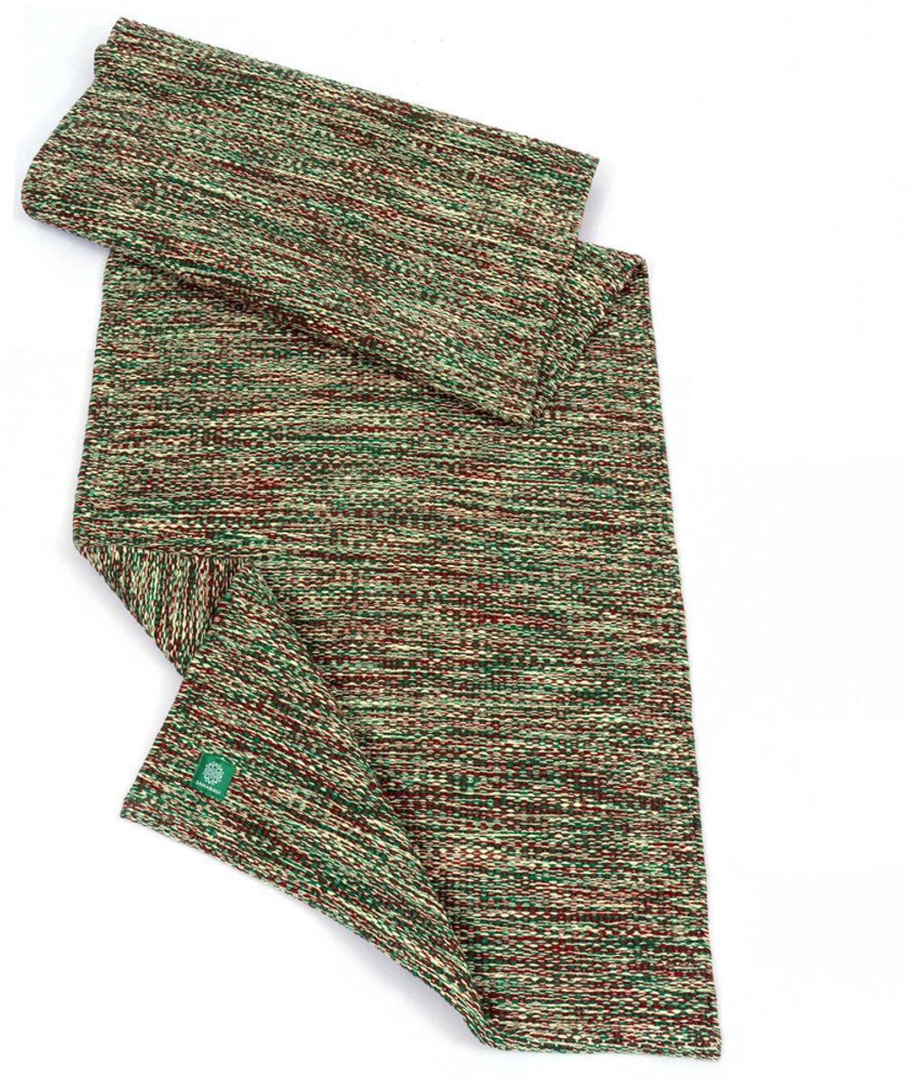 Samarali Yoga Tapijt van Biologisch Katoen – Handgeweven & GOTS-gecertificeerd – 193x66 cm – Duurzame Yogamat / Vloerkleed – Driekleurig Design