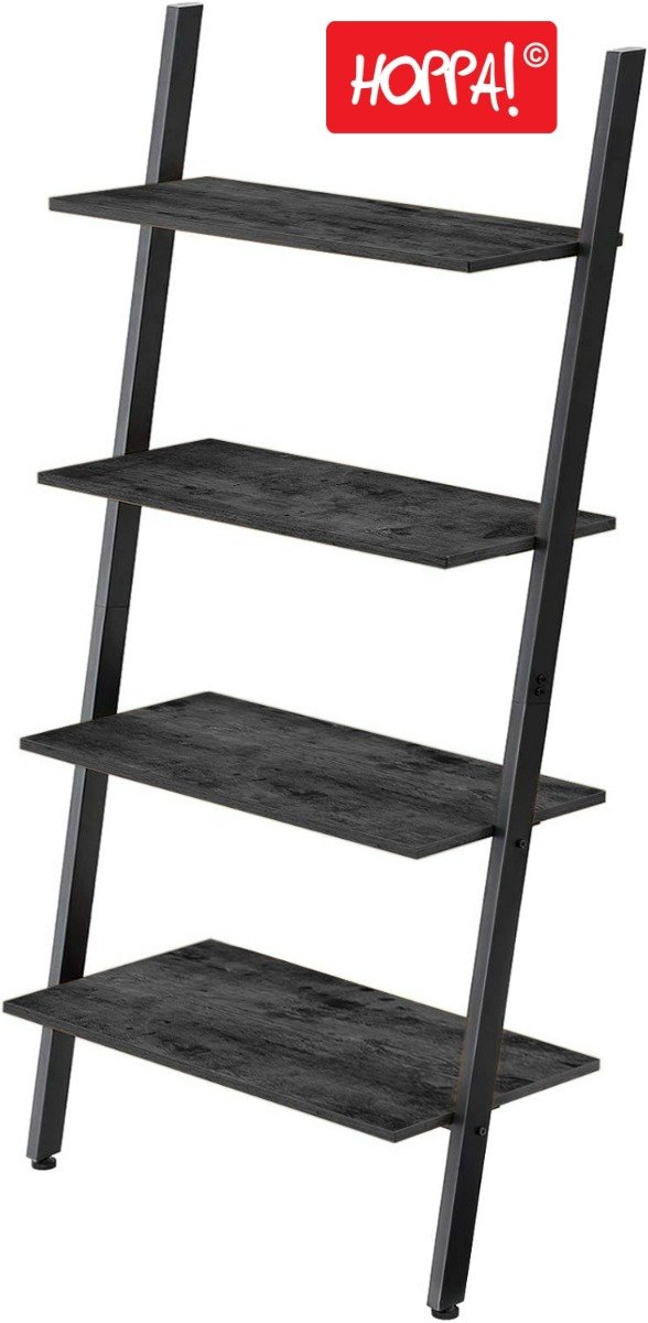 Hoppa! | Ladderkast | Zwart | Metaal | 64 x 35 x 150 cm (B x D x H)