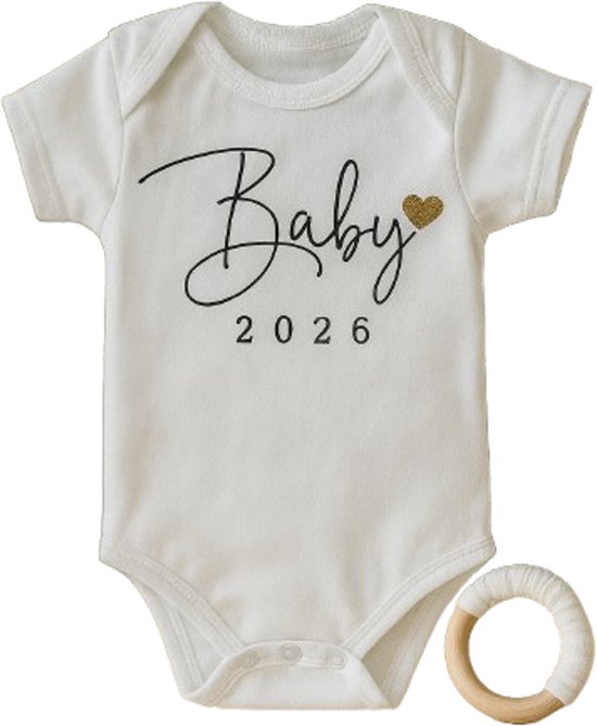 LuukyBB - Barboteuse Bébé 2026 - Or Wit - Annonce de Grossesse Annonce de grossesse - 3 mois Taille 62 - Tu vas être grand-père et grand-mère - Cadeau d'attente - Maman papa en attente - Oncle tante - Annonce de grossesse
