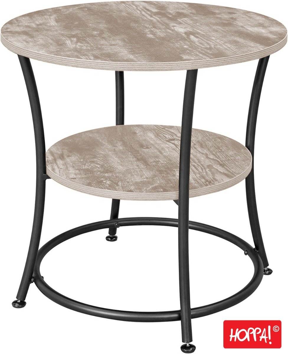 Hoppa! Bijzettafel | Greige | Industrieel Ontwerp | 56 x 56 x 56 cm (B x D x H)