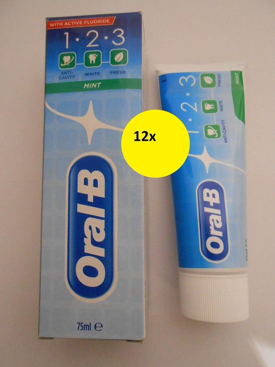 Aan boord dubbele Een trouwe Oral-B 123 Tandpasta - Mint - Multipak 12 stuks | bol.com