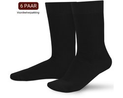 Sukats® Katoenen Sokken - 6 Paar - Zwart - Maat 43-46 - Herensokken - Smart Casual - Meerdere Maten en Kleuren - Herensokken katoen - Naadloos