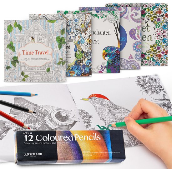 Upliness Mandala Kleurboek voor Volwassenen - Incl. 12 Potloden - Mandala Kleurboek voor Volwassenen - Kleuren op Nummer voor Volwassenen 120 Kleurpatronen, 5 Verschillende Boekjes