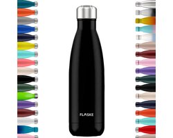 FLASKE Original 500ML - Night - RVS Drinkfles van 500ML - Geschikt als waterfles, thermosfles en thermoskan