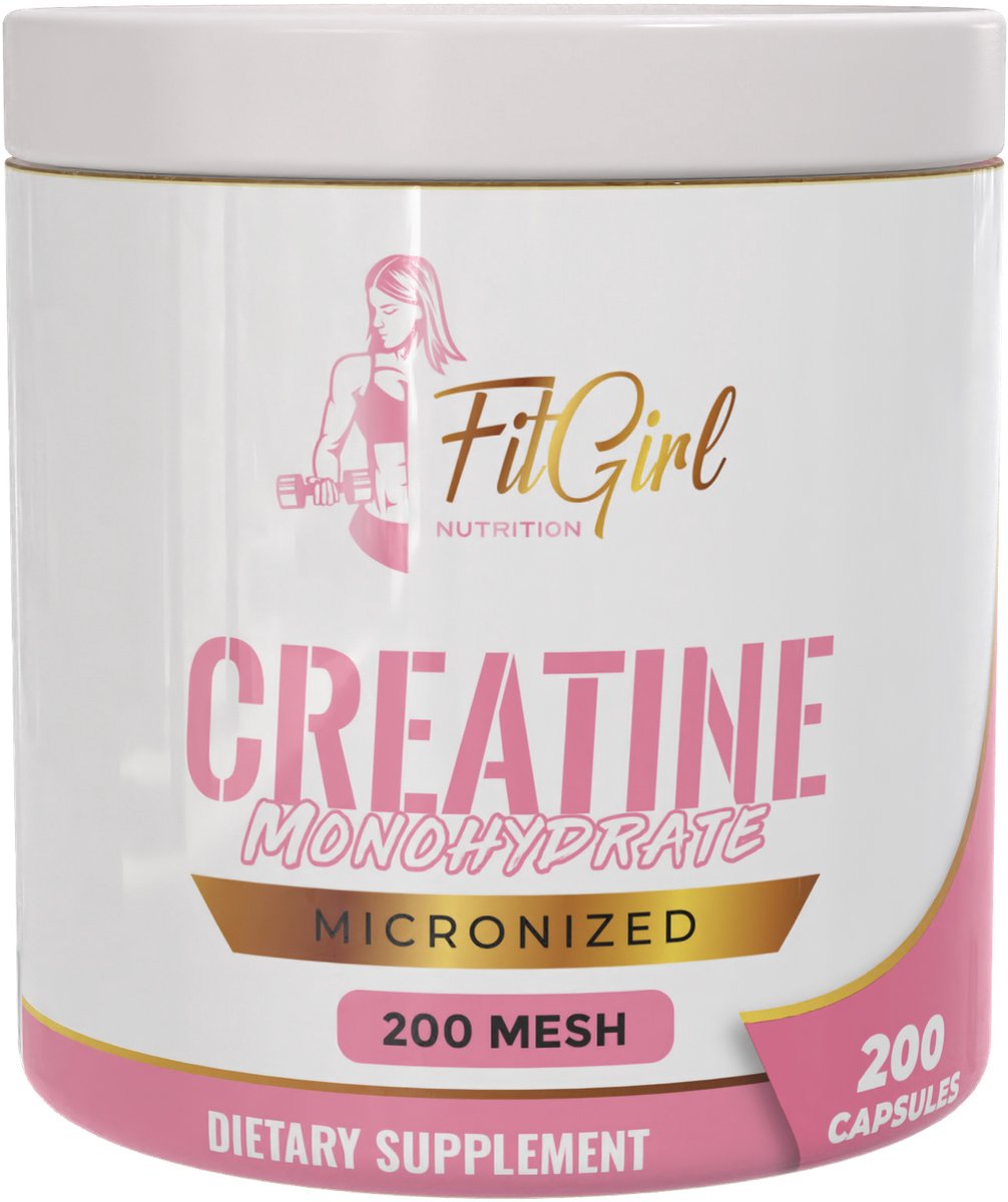 FitGirl Creatine Monohydrate Capsules – 400 Capsules – 200 Mesh Micronized Creatine – Creatine Monohydraat