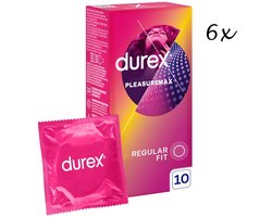 Durex Condooms - Pleasure max (=Pleasure Me) - 60 Stuks (6x10st) - Met Ribbels en Nopjes - Discreet Verpakt