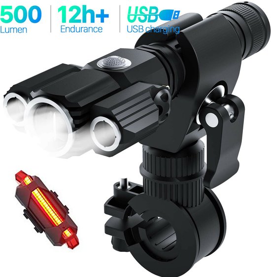 Fietsverlichting Set LED - Fietslampjes Voorlicht & Achterlicht - Fietslamp USB Oplaadbaar - MTB & Racefiets Verlichting - Waterdicht Fietslicht