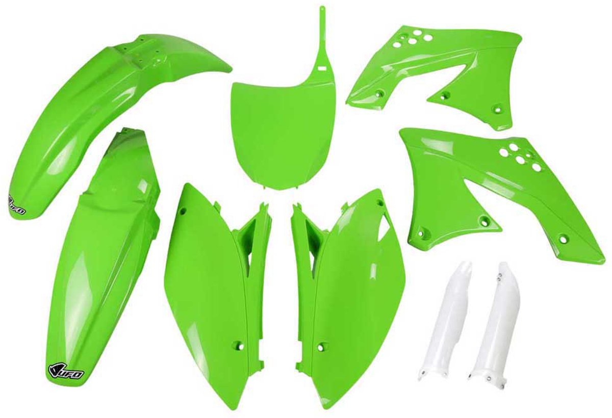Ufo Kawasaki Kxf 450 2009-2011 Kakit213f-026 Fork Protectors & Plastic Set Groen