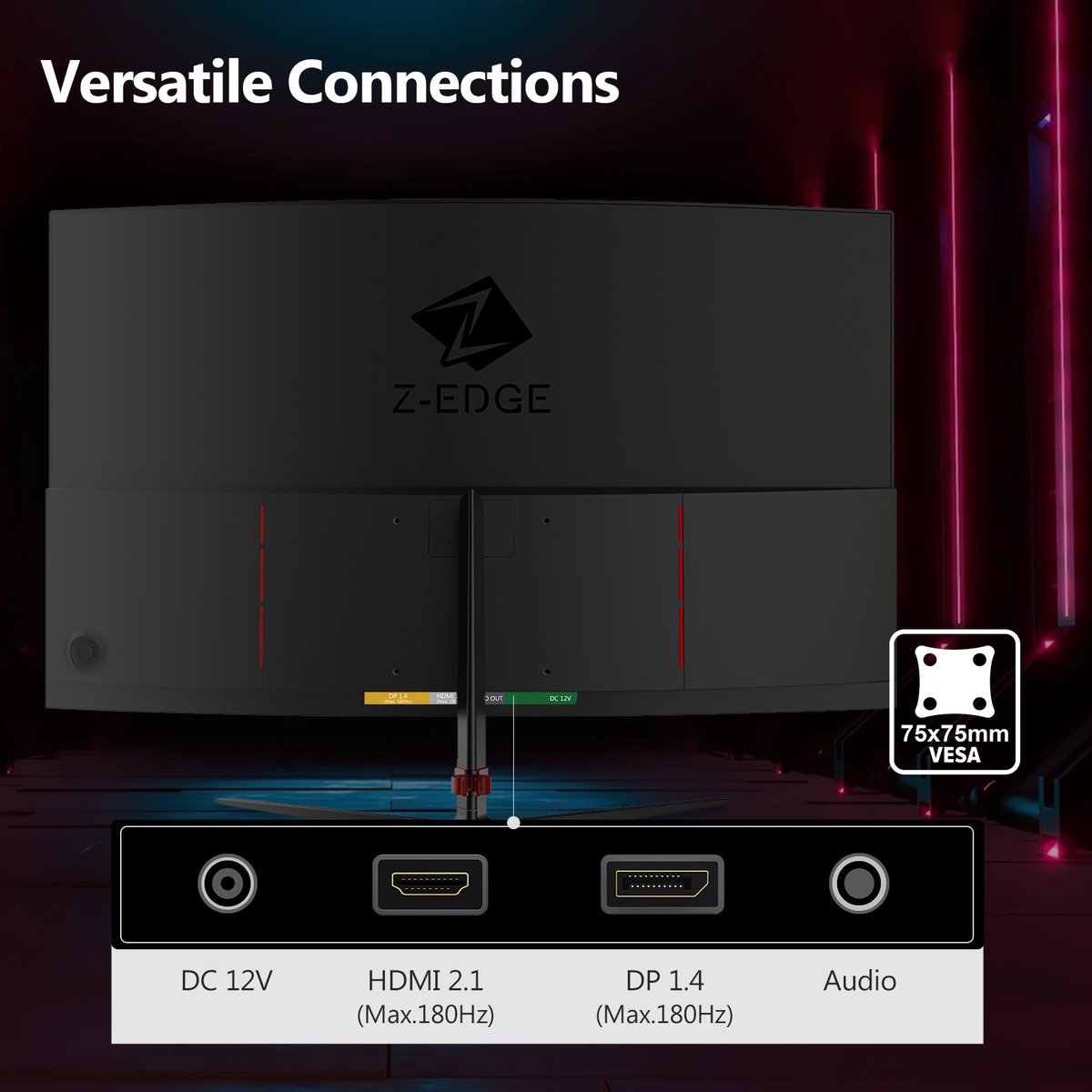 Z-EDGE UG24 Curved Gaming Monitor - FHD 1920x1080 - 24 Inch - afbeelding 2