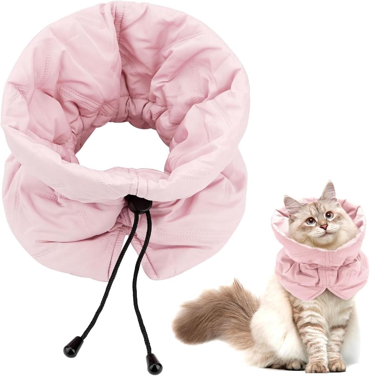 Katten Kraag, Bescherm Kraag Kat, Herstelhalsband voor katten, zachte, verstelbare herstelhalsband voor katten en kittens, voorkomt likwonden (roze, M) Nekomtrek 7,9 - 13,8 in - Cyslmuk®