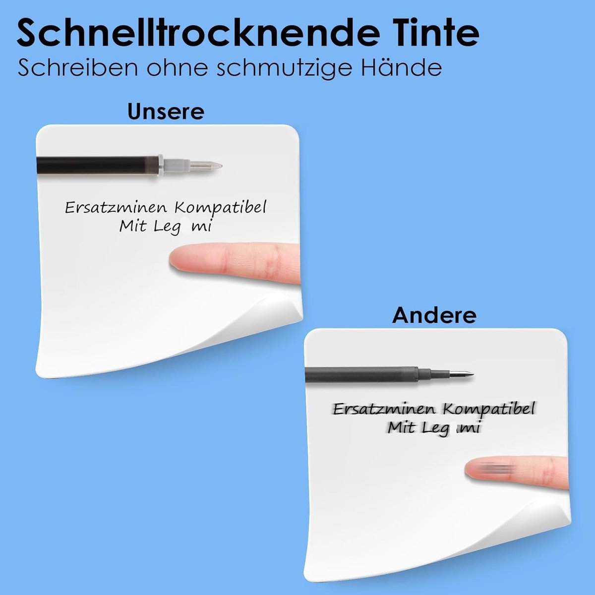 LEGAMI - Set van 12 uitwisbare gelpennen met thermogevoelige wisbare